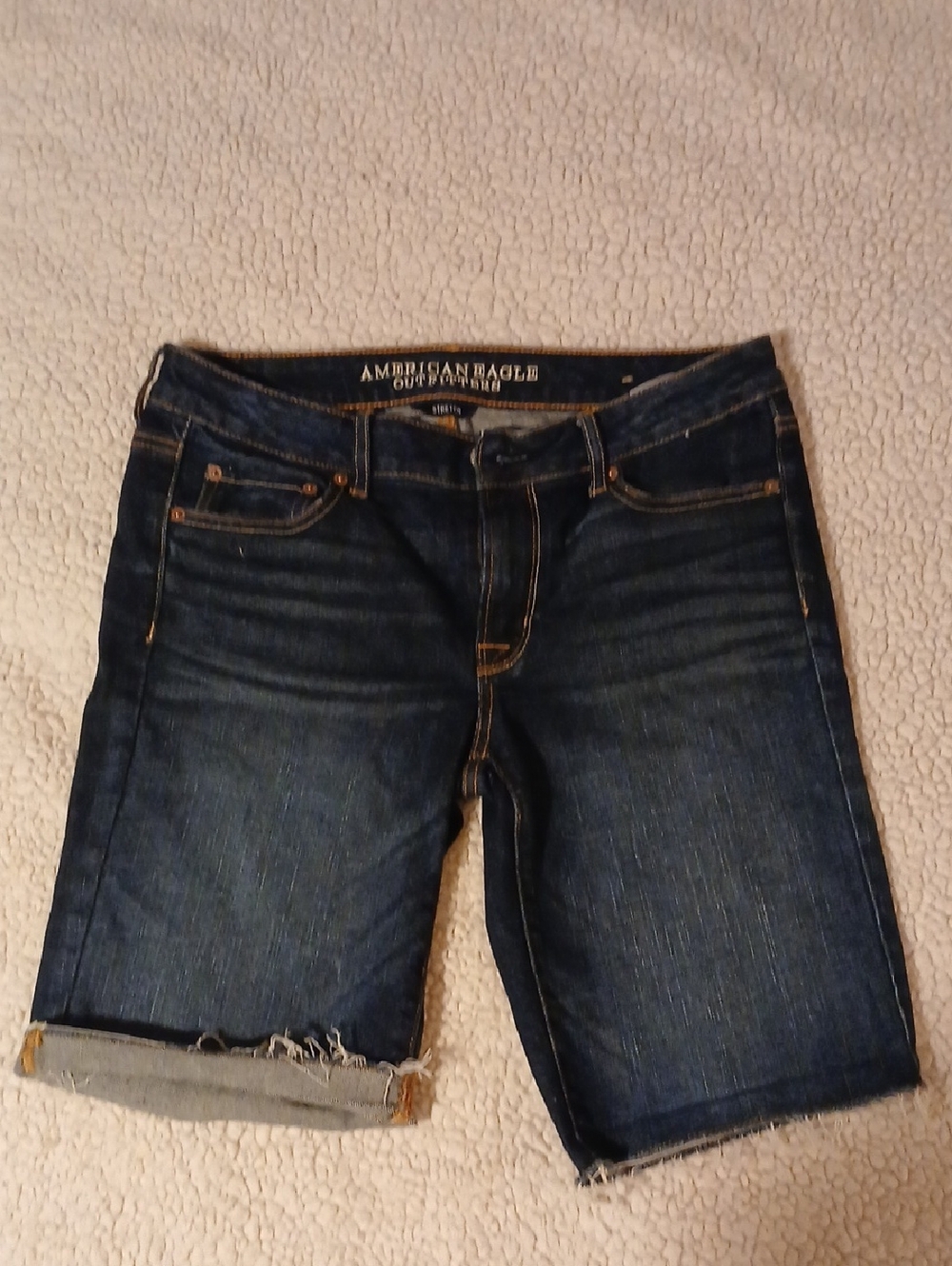 American Eagle Outfitters Navy Blue Stretch Denim Jean Shorts